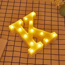 Lettres led Lettre k illuminées lumière blanc chaud hauteur 22 cm fonctionnant sur piles 2AA Lettres et signes - Jandei