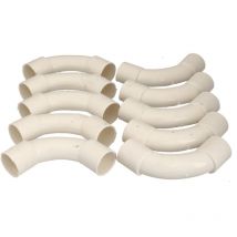Jandei - Pack 10 uds. Curva de empalme 45 grados para Tubo de cables Blanco Diámetro 20 mm