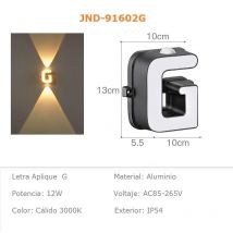 Jandei - Lettre g, Applique Lettre 220V Aluminium pour Enseignes 135.5cm Lettres 220V