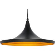 Jandei - Plafonnier conique NonLa 35cm suspension noire et dorée Lampe Moderne