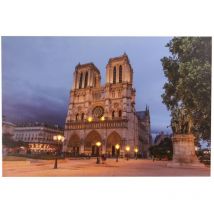Jandei - Tableau avec 8 led Cathédrale Notre Dame 60 x 40, 2 piles aa Images led