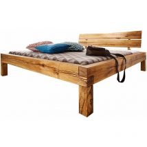 Jangali 610 Letto matrimoniale a travi in legno di quercia selvatica - oliato / natur 140x200 - naturale