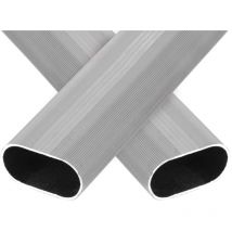 Jani Nouvelle Barre De Garde-Robe Ovale Cannelée 28X15 Argent 2Mts