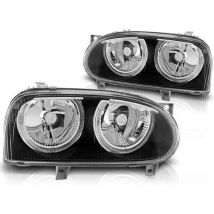 Viking Choice - Jantes de phares double halo vw golf 3 09 91-08 97 angel eyes noir - Le noir