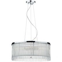 Dar japan - Lámpara colgante cilíndrica de 50 cm con 3 luces Blanco