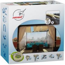 Jardibric - Kit de Brumisation Fixe BRU061 10m de Tuyau Buse Anti Goutte à 2 Bars 16 Pinces 6 Jonctions Orientable