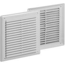 Jardibric - Grille fixe a vissé rectangulaire Grille de ventilation blanc + fermeture l 200 mm x h 150 mm 200cm²