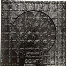 Regard de Trottoir Carré Plaque d'égout Jardibric en Fonte Ductile Classé B125 (400 x 400 mm ø ouverture 250mm) Tampon en fonte Groupe 2 Pour Parking