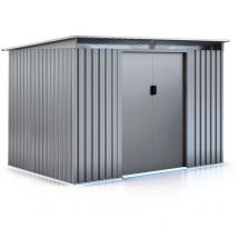 Habitat Et Jardin - Abri de jardin métal toit plat 'Texas' - 4,72 m² - Gris