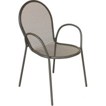 Magazzini Cosma - Jardin de chaise de fauteuil en plein air avec quartier de structure en fer DarkGray - DarkGray