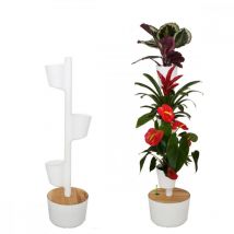 Citysens - Jardin d'intérieur 3 bacs blanc avec arrosage automatique Blanc Asymétrique