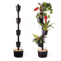 Jardin d'intérieur 4 bacs noir avec arrosage automatique wifi Citysens Noir Asymétrique