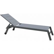Gardeness - Jardin empilable de lit en aluminium avec dossier réglable et siège à Marbella rembourrée Textilene Black - Black