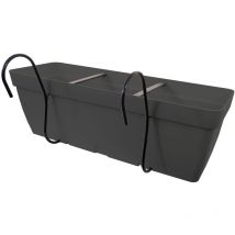 Artplast - Jardinera 50 cm con soporte de fijación curvo - Antracita