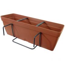 Jardinera 60 cm con escuadra de fijación cuadrada - Terracota - Terracota
