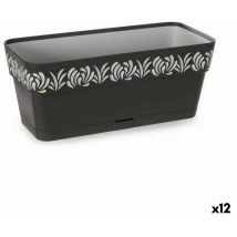 Stefanplast - Jardinera autorriego gaia antracita plástico 13,3 x 12,3 x 29,3 cm (12 unidades)