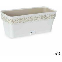 Stefanplast - Jardinera autorriego gaia blanco plástico 13,3 x 12,3 x 29,3 cm (12 unidades)