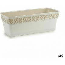 Stefanplast - Jardinera autorriego orfeo blanco plástico 18,5 x 17 x 49,3 cm (12 unidades)