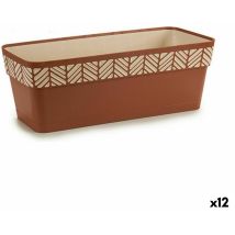 Stefanplast - Jardinera autorriego orfeo terracota plástico 18 x 17 x 49 cm (12 unidades)