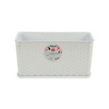 Jardinera reserva agua 40 cm blanca