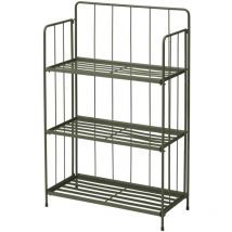 Well home - Jardinière 3 étages en métal vert pliable H.90