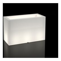 Macetero de exterior - con iluminación LED - 80x35x50 cm - blanco