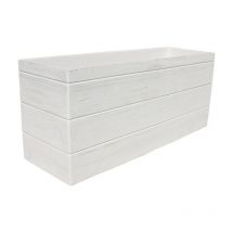 Anaparra - Jardinera madera 90X40X48cm. de Hormigon-Piedra aligerado. Blanco