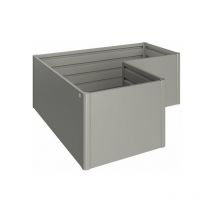 Biohort - jardinera metalica belvedere de esquina midi 61 cmts de alto x 100 cmts color gris cuarzo metalico