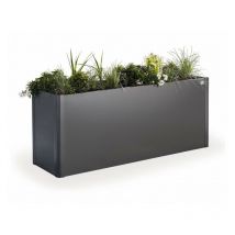Biohort - jardinera metalica belvedere midi 61 cmts de alto x 100 cmts color gris cuarzo metalico
