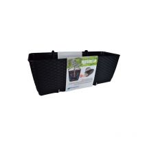 Markenartikel - Deuba Jardinera Ratolla para balcón Maceta incluye ganchos soportes aspecto de Poliratán capacidad 6L 12L color a escoger 49cm