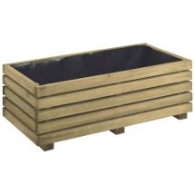 Cerland - Jardinera de madera rectangular Kub 80 cm 60 l