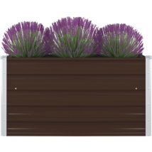 Jardinière 100 x 100 x 45 cm Acier galvanisé Marron