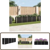 Jardinière 320x40x77 cm Acier galvanisé Anthracite - Jardinier Rectangular - Jardinière Acier - Pot Plante Extérieur - Jardinière Grande Capacité