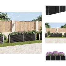 Jardinière 320x40x77 cm Acier galvanisé Anthracite - Jardinier Rectangular - Jardinière Acier - Pot Plante Extérieur - Jardinière Grande Capacité