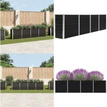Jardinière 320x40x77 cm Acier galvanisé Anthracite - Jardinier Rectangular - Jardinière Acier - Pot Plante Extérieur - Jardinière Grande Capacité