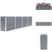 Jardinière 320x40x77 cm Acier galvanisé Gris - Jardinier Rectangular - Jardinière Acier Galvanisé - Pot Plante Extérieur - Bac Plantation
