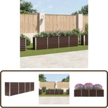 Jardinière 320x40x77 cm Acier galvanisé Marron - Jardinier Rectangular - Jardinière Extérieure - Pot De Fleurs Grand - Jardinière Acier Galvanisé