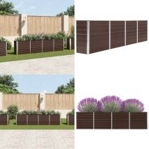 Jardinière 320x40x77 cm Acier galvanisé Marron - Jardinier Rectangular - Jardinière Extérieure - Pot De Fleurs Grand - Jardinière Acier Galvanisé