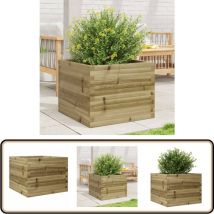 Jardinière 60x60x46 cm bois de pin imprégné - Jardinierè En Bois - Jardinière Extérieure - Pot De Fleurs Extérieur - Jardinière Terrasse - Jardinière