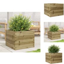 Jardinière 60x60x46 cm bois de pin imprégné - Jardinierè En Bois - Jardinière Extérieure - Pot De Fleurs Extérieur - Jardinière Terrasse - Jardinière