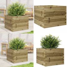 Jardinière 60x60x46 cm bois de pin imprégné - Jardinierè En Bois - Jardinière Extérieure - Pot De Fleurs Extérieur - Jardinière Terrasse - Jardinière