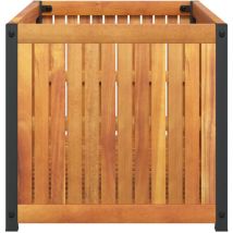 Jardinière 85x45x44 cm bois massif d'acacia et acier