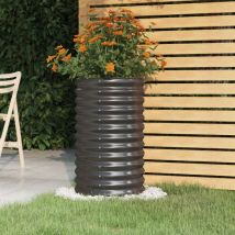 Lafomukea - Jardinière Acier enduit de poudre 40x40x68 cm Anthracite