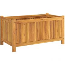 Lafomukea - Jardinière avec doublure 80x42x40 cm bois massif d'acacia