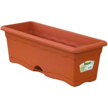 Plastiken - Jardiniere avec soucoupe integree 60x20cm terracota