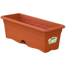 Plastiken - Jardinière Avec Plaque Intégrée Couleur Terracotta 50x20cm