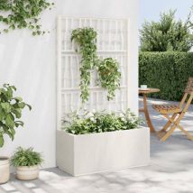 Jardinière avec treillis blanc 80x36x140 cm pp