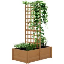 Outsunny - Jardinière avec treillis - dim. 100L x 60l x 150H cm - bois sapin pré-huilé