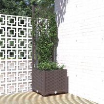 Lafomukea - Jardinière avec treillis Marron 40x40x136 cm pp