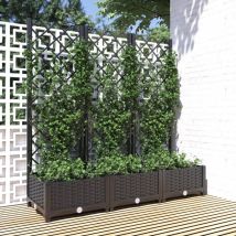 Largeight - Jardinière avec treillis Noir 120x40x121,5 cm pp